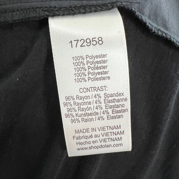 Anthro DOLAN Black Long Sleeve V-Neckline Elastic Cuff Pullover Polyester Top L - Picture 7 of 8